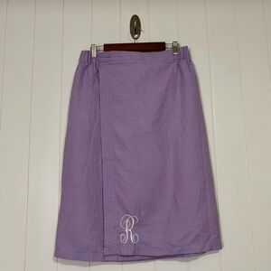 Monogrammed Waffle Knit Swim Cover-Up size L/One Size